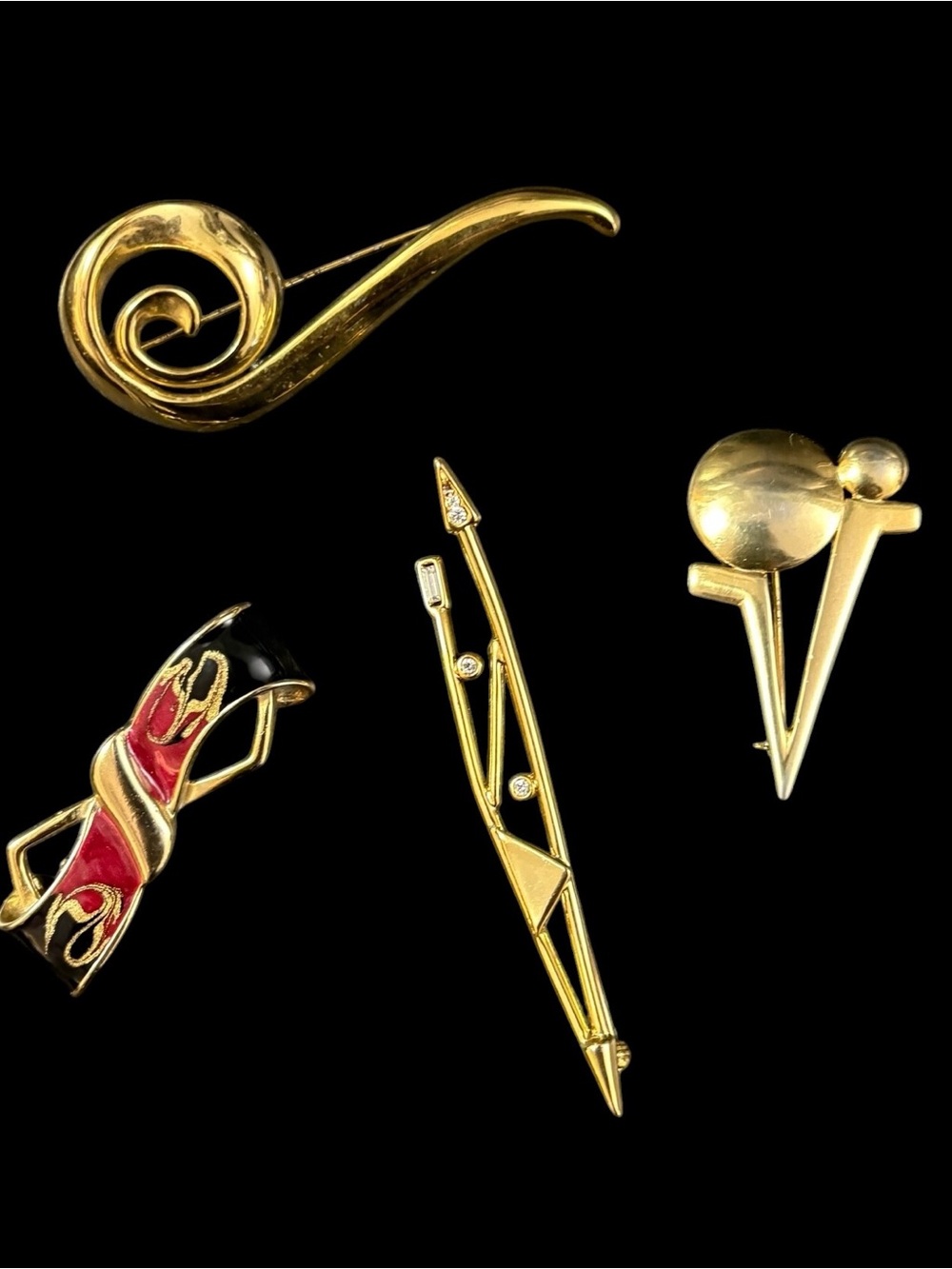 Vintage Brooch Bundle/Lot - Gold Tone - Picture 3 of 3